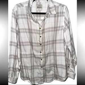 Flannel with White Grey Button Down